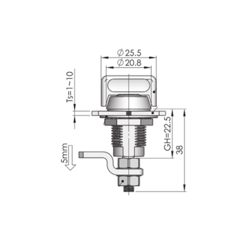 Fechamentos da trava da compressão do cilindro do fechamento do quadrado 6*6mm MS816-3S-2 Fechamentos da trava da compressão do cilindro do fechamento do quadrado 6*6mm MS816-3S-2