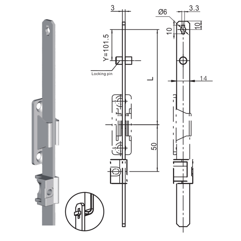 LG010-2 com acessórios de biela com pino de travamento
